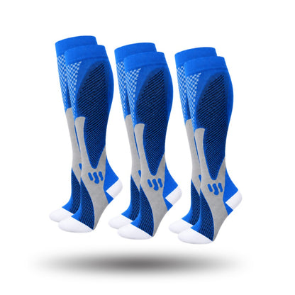 Compressie Sokken 3-Pack, Premium Steunkousen, Royal Blue