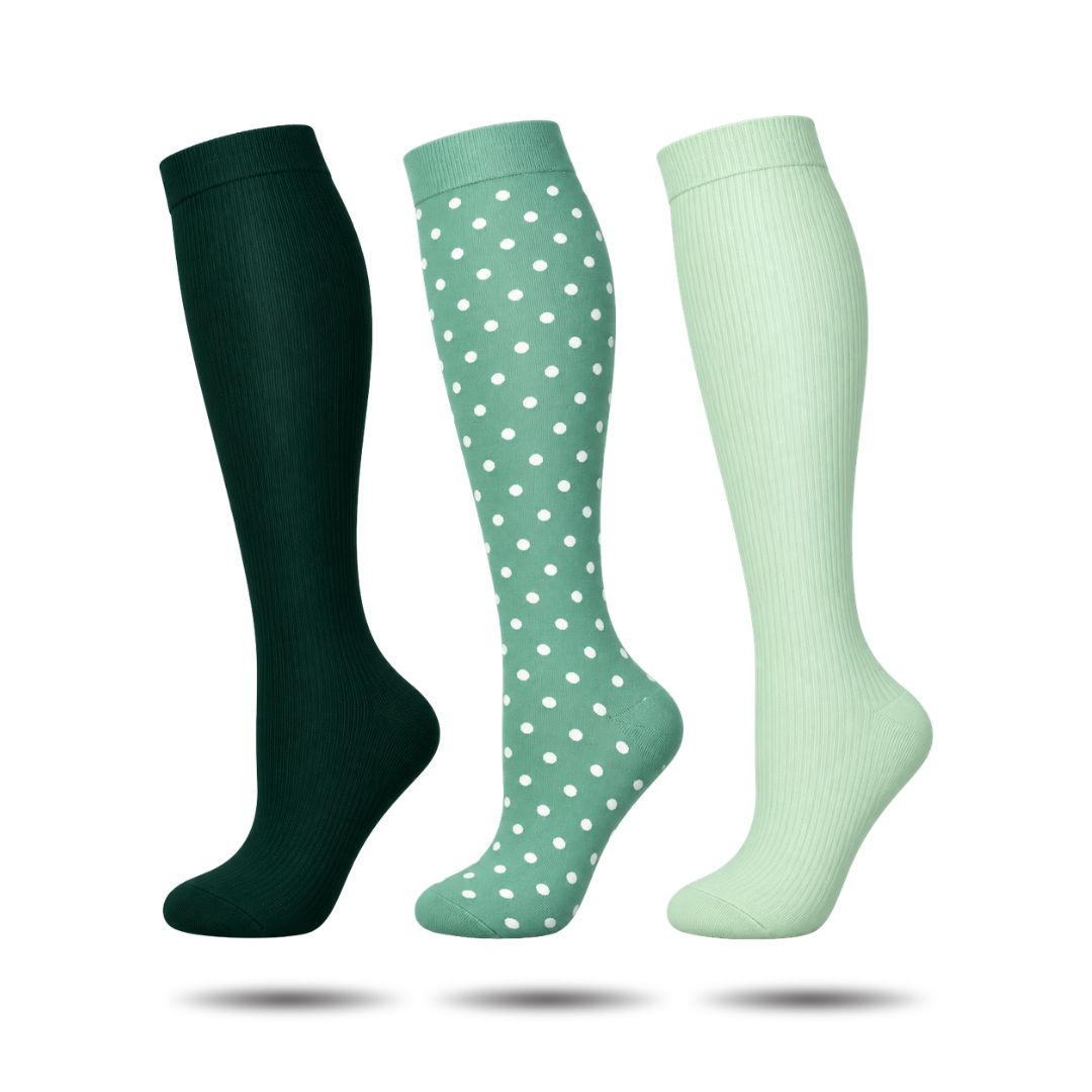 Compressie Sokken Dames, Premium Steunkousen, Emerald Glow