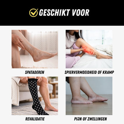 Compressie Sokken Dames, Premium Steunkousen, Geschikt voor