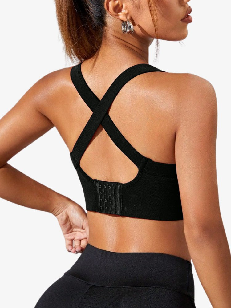 Cross Back Sport BH, Corrigerende Sporttop, Midnight Back