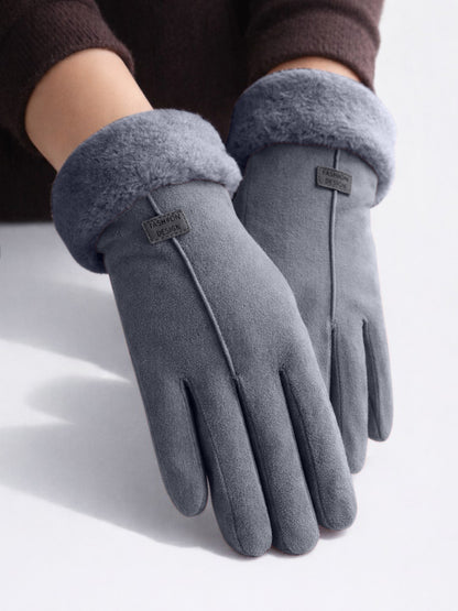 Dames Winterhandschoenen, Warme Fleece Handschoenen, Ash Grey