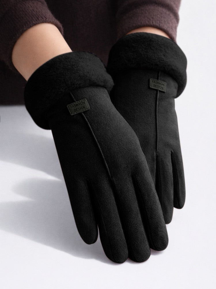 Dames Winterhandschoenen, Warme Fleece Handschoenen, Midnight Black