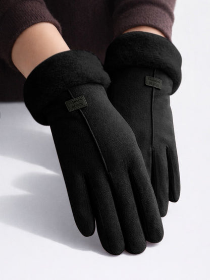 Dames Winterhandschoenen, Warme Fleece Handschoenen, Midnight Black