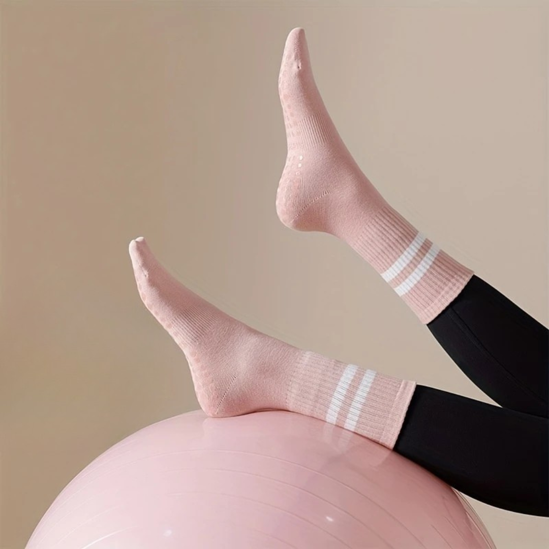 Hoge Pilates Gripsokken, Anti slip Yogasokken, Detail 1