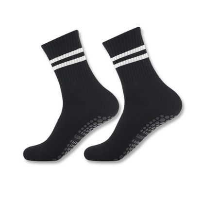 Hoge Pilates Gripsokken, Anti slip Yogasokken, Zwart