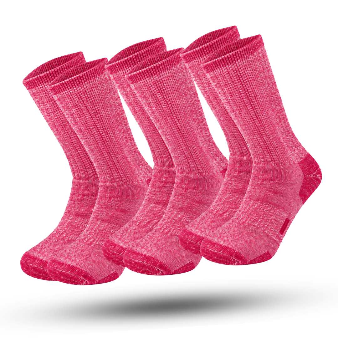IGNITE Thermosokken 3-Pack, Premium Merinowollen Sokken, Berry Red