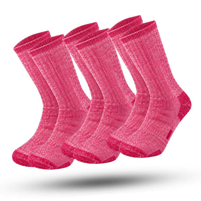 IGNITE Thermosokken 3-Pack, Premium Merinowollen Sokken, Berry Red