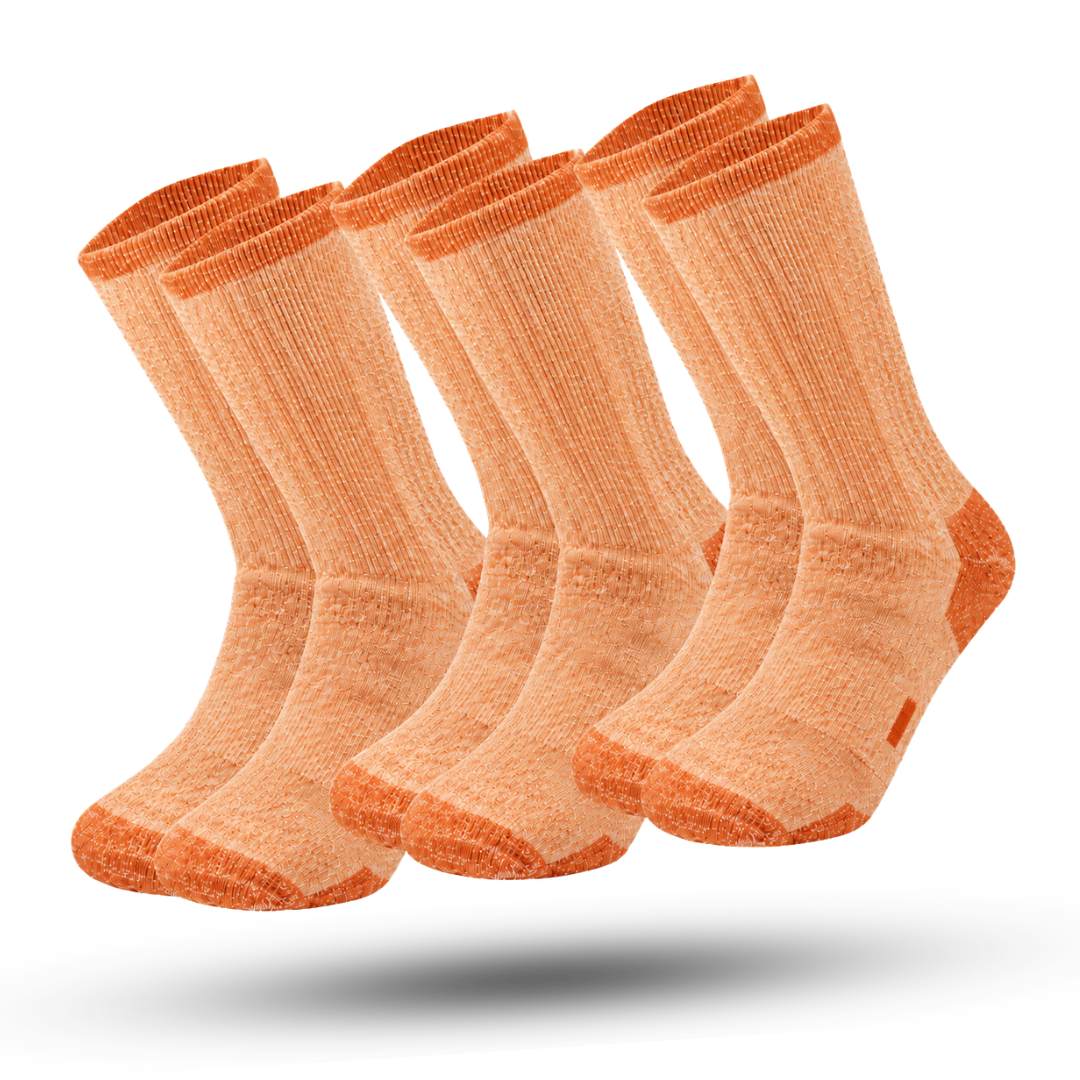 IGNITE Thermosokken 3-Pack, Premium Merinowollen Sokken, Bright Orange