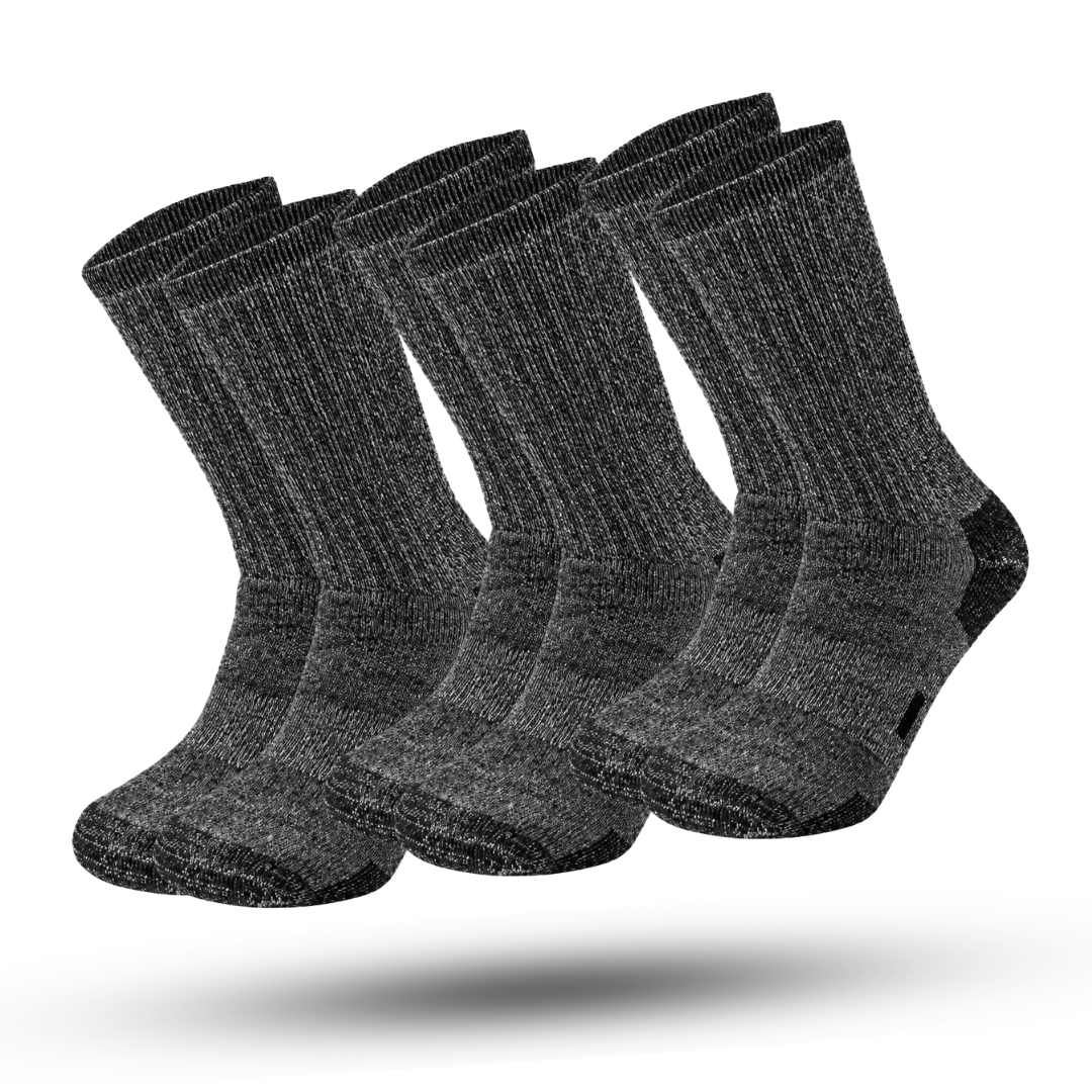 IGNITE Thermosokken 3-Pack, Premium Merinowollen Sokken, Midnight Black