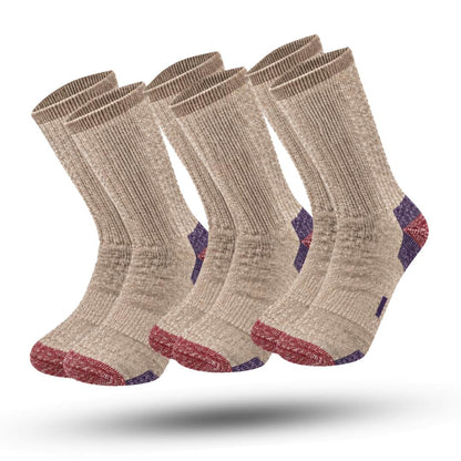 IGNITE Thermosokken 3-Pack, Premium Merinowollen Sokken, Sand Beige