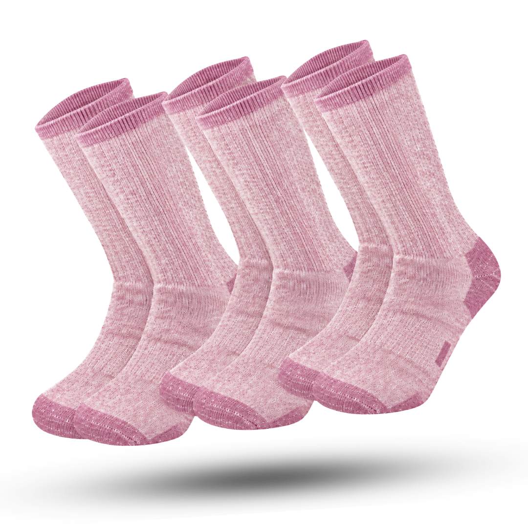 IGNITE Thermosokken 3-Pack, Premium Merinowollen Sokken, Soft Pink