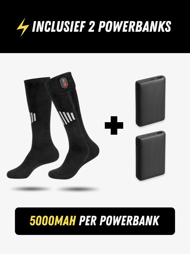 IGNITE Verwarmde Sokken, Wintersokken met Verwarming, Powerbanks