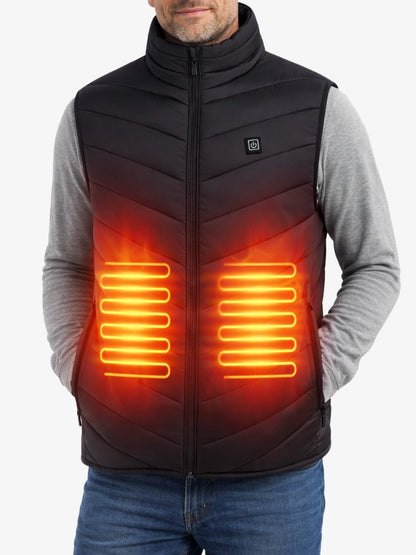Verwarmd vest Elektrisch verwarmde jas, verwarmd lichaamswarmervest for man en vrouw, 9 verwarmingszones en 3 verwarmingsniveaus Elektrische