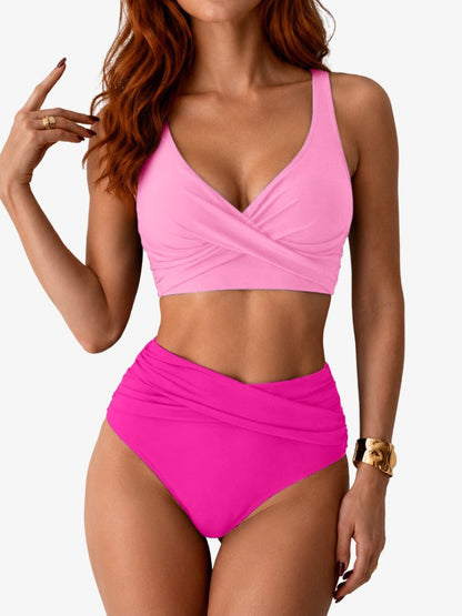 Luna Bikini, Bikini Set met Hoge Slip, Paradise Pink