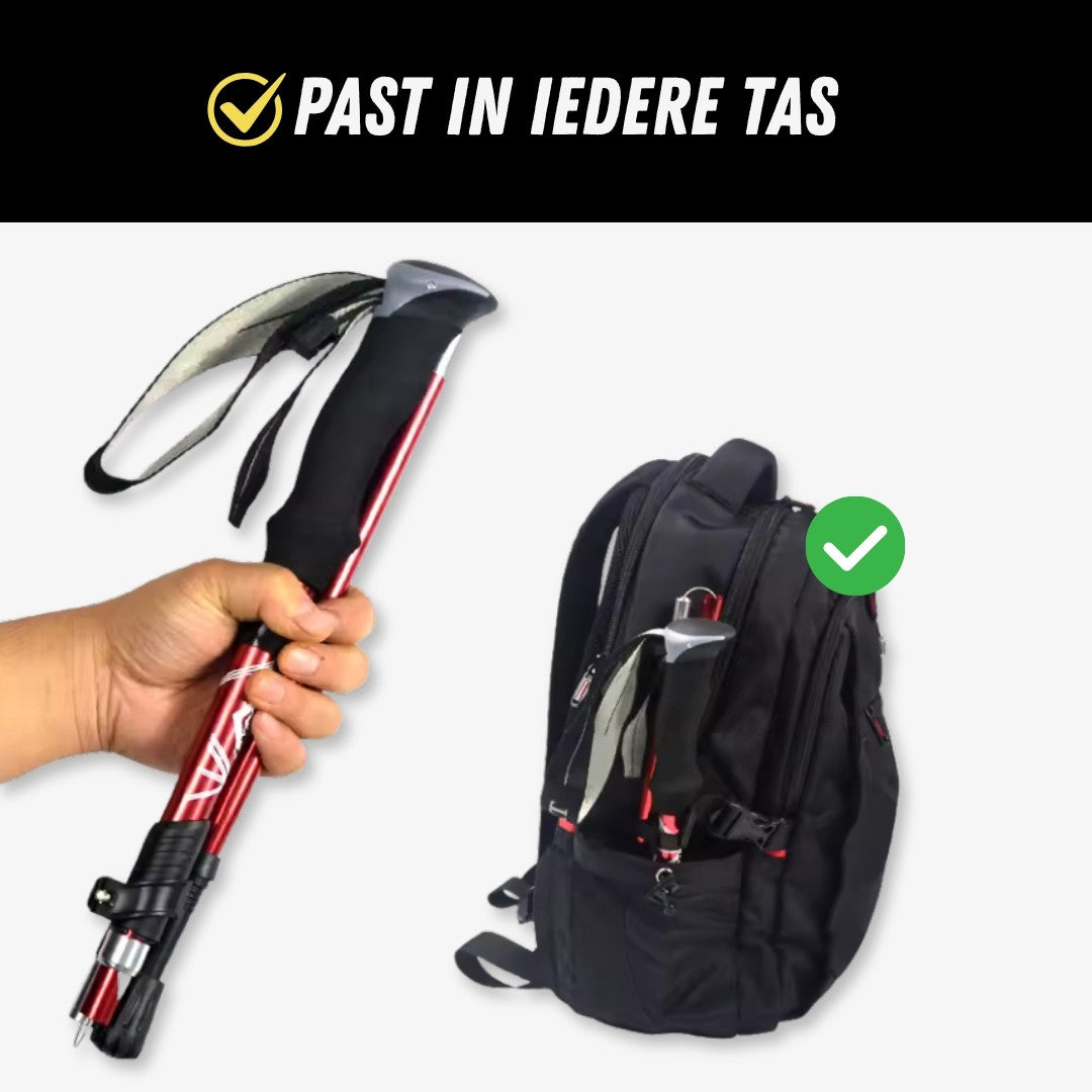 Opvouwbare Wandelstokken, Nordic Walking Stokken, Tas