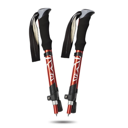 Opvouwbare Wandelstokken, Nordic Walking Stokken, Volcano Red
