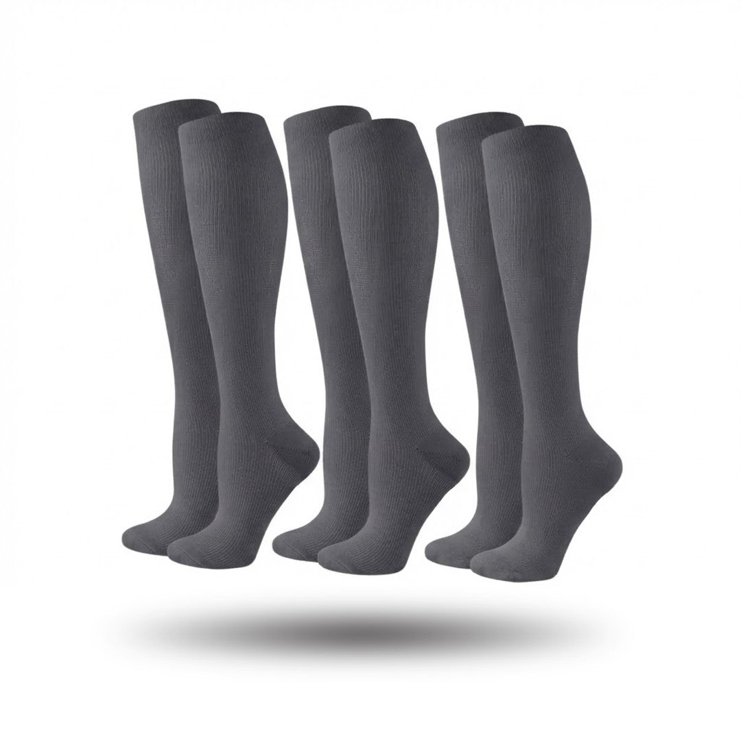 Orthopedische Steunkousen 3-Pack, Premium Compressiekousen, Ash Grey