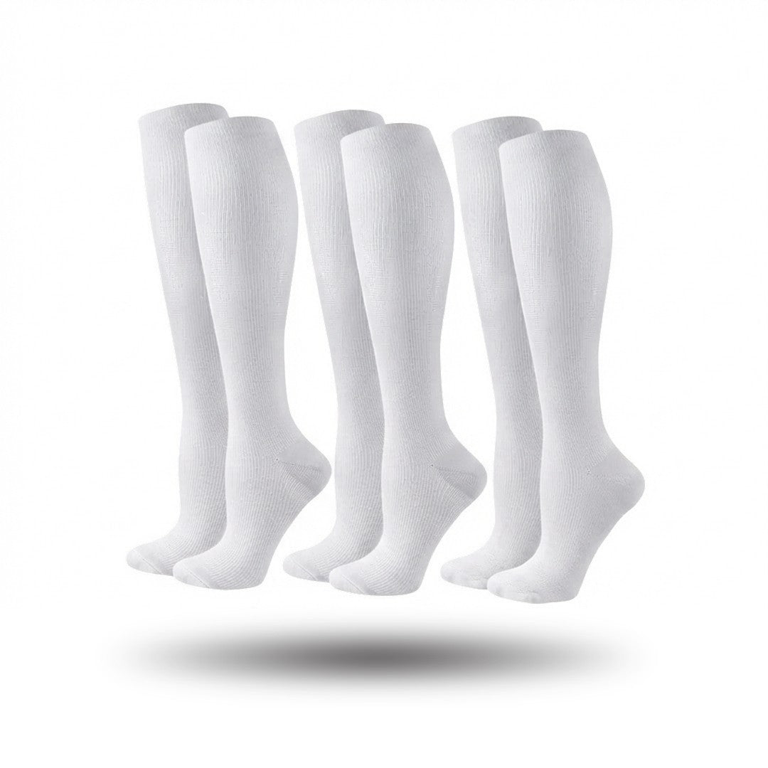 Orthopedische Steunkousen 3-Pack, Premium Compressiekousen, Frost White