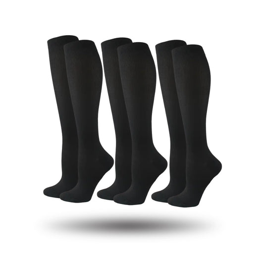 Orthopedische Steunkousen 3-Pack, Premium Compressiekousen, Midnight Black