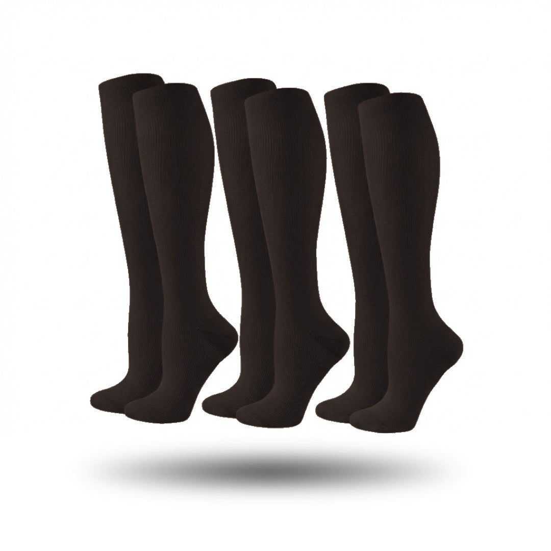 Orthopedische Steunkousen 3-Pack, Premium Compressiekousen, Mocha Brown