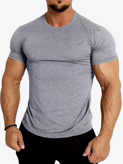 Performance T-shirt, Muscle Fit Sportshirt Heren, Ash Grey