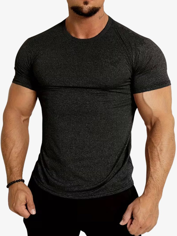 Performance T-shirt, Muscle Fit Sportshirt Heren, Midnight Black