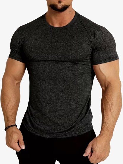 Performance T-shirt, Muscle Fit Sportshirt Heren, Midnight Black