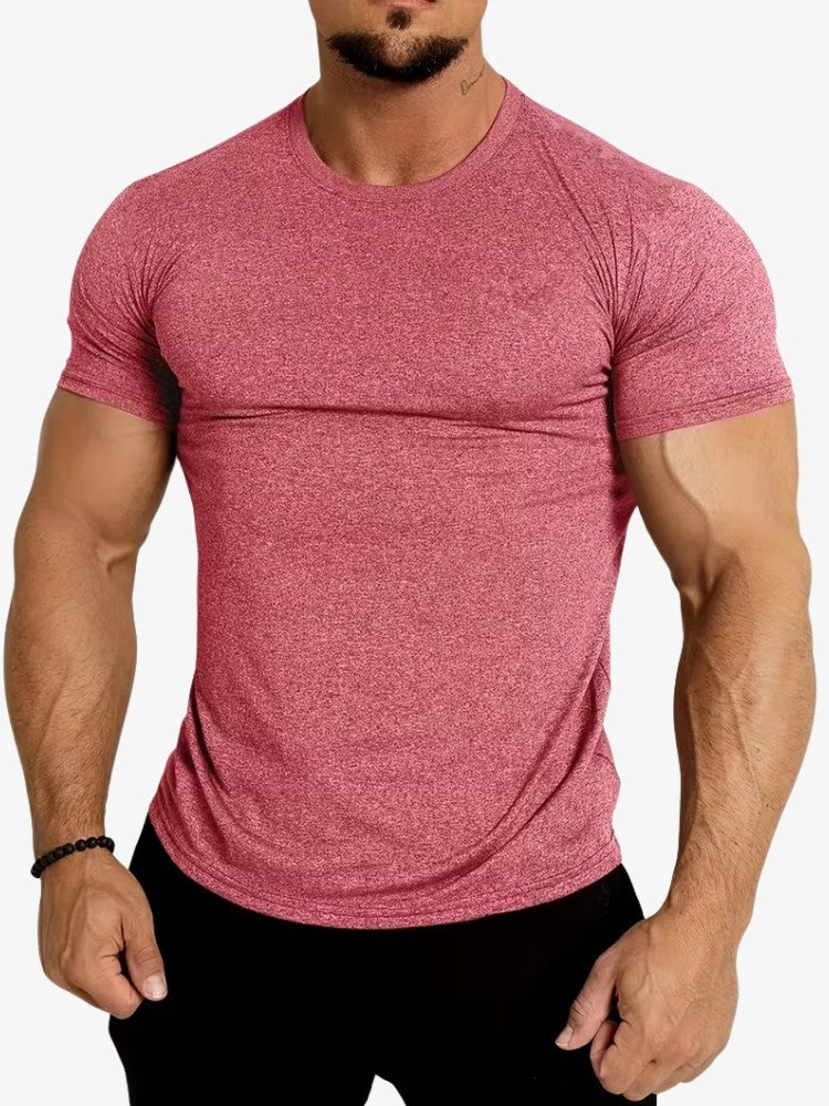 Performance T-shirt, Muscle Fit Sportshirt Heren, Sunset Red