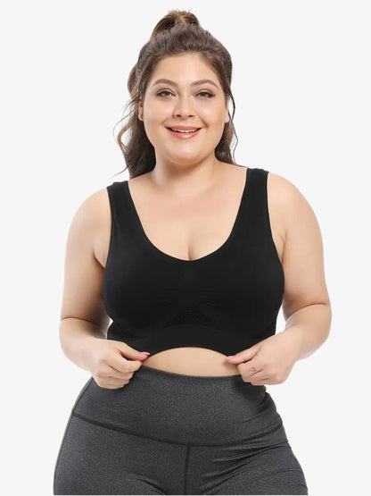 Plus Size Sport BH Essential, Extra Grote Maat Sporttop, Detail 1