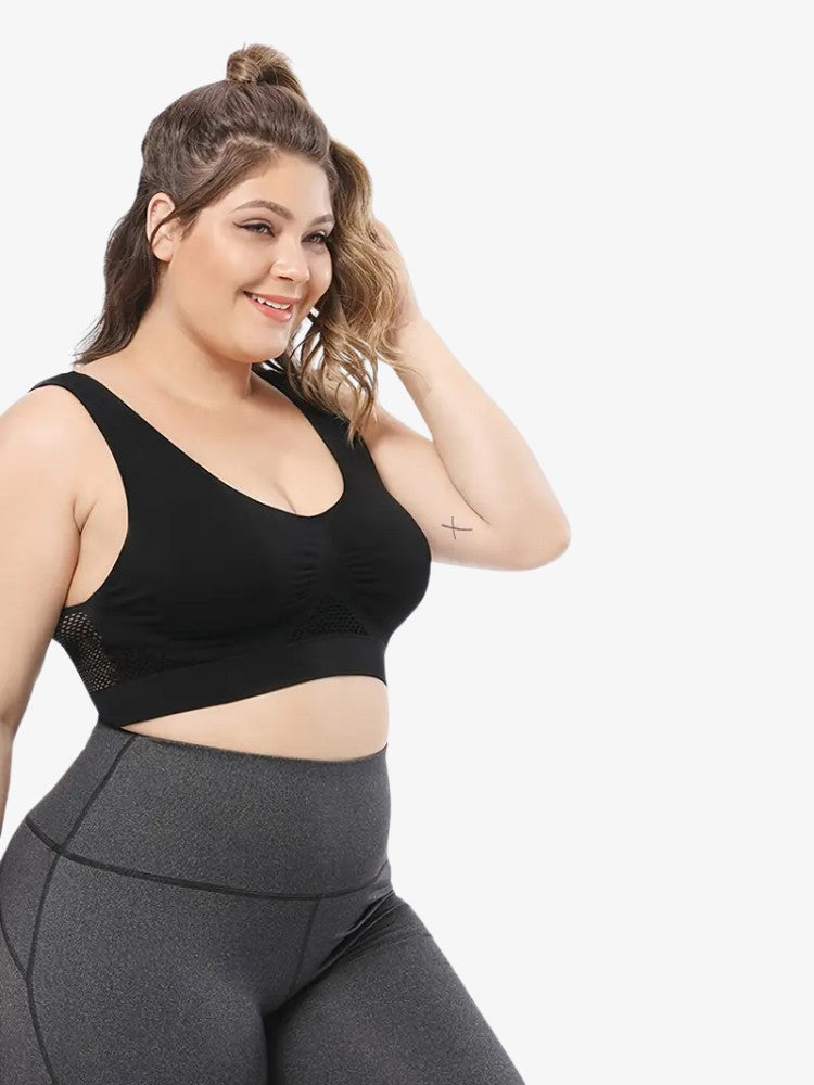 Plus Size Sport BH Essential, Extra Grote Maat Sporttop, Detail 2