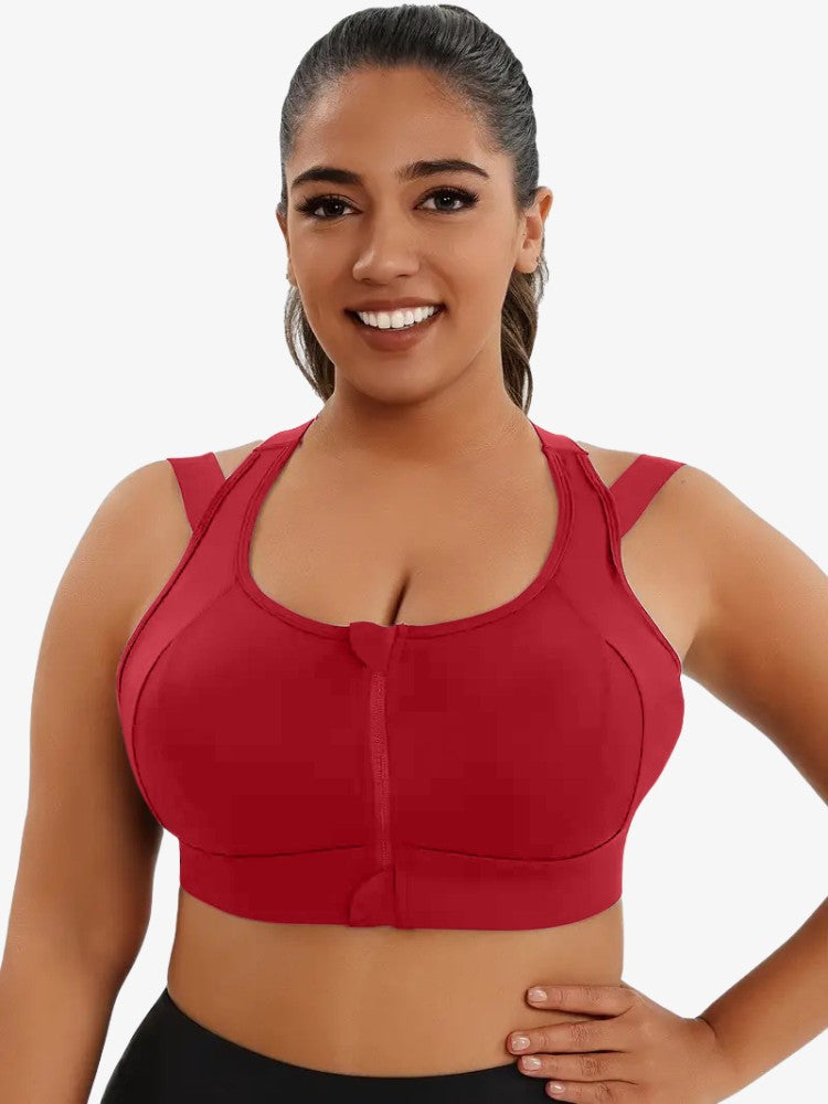 Plus Size Sport BH, Pro Extra Grote Maat Sporttop, Fire Red