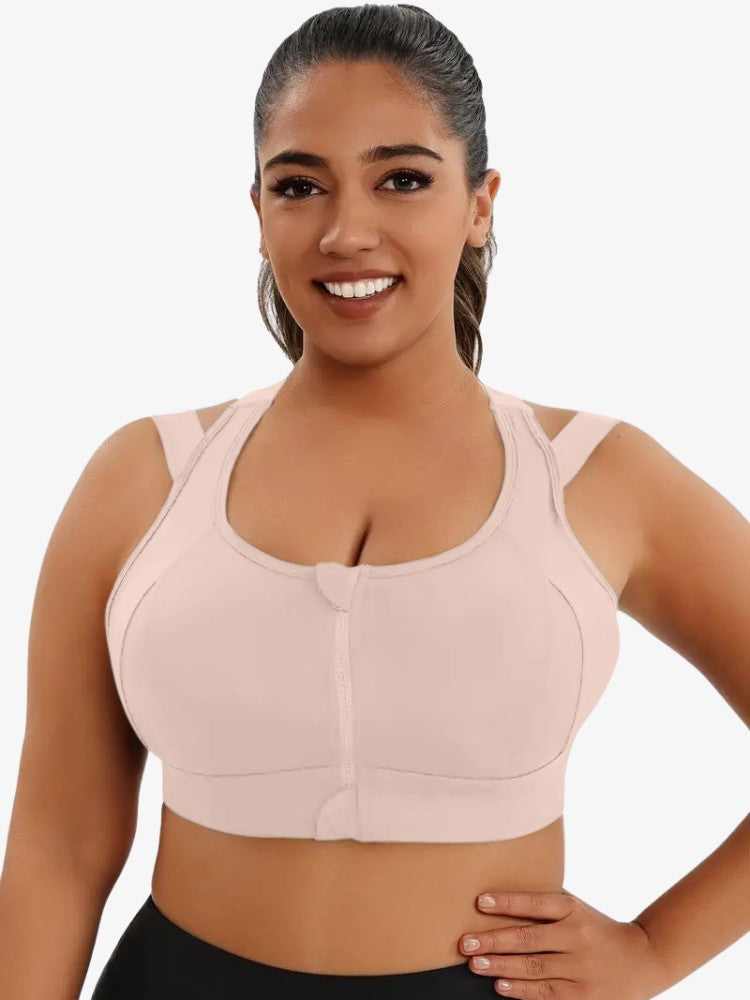 Plus Size Sport BH, Pro Extra Grote Maat Sporttop, Sunset Pink