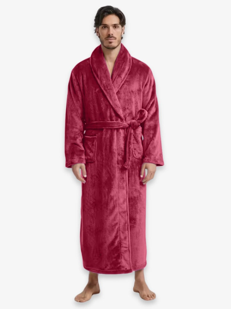 Premium Badjas, Luxe Kamerjas voor Heren, Imperial Red