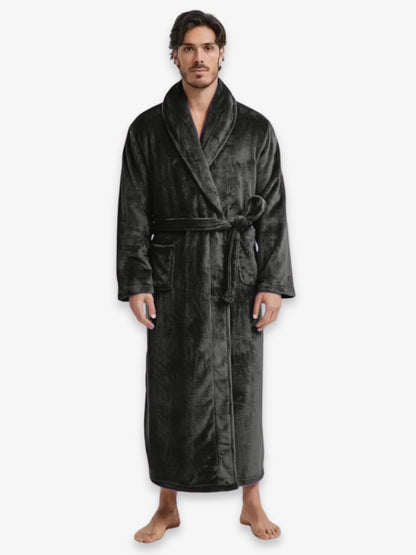 Premium Badjas, Luxe Kamerjas voor Heren, Midnight Black