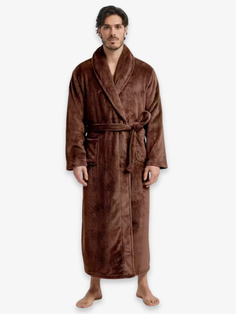 Premium Badjas, Luxe Kamerjas voor Heren, Mocha Brown