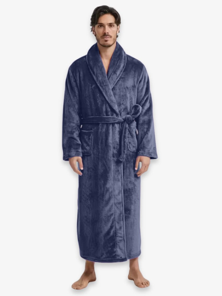 Premium Badjas, Luxe Kamerjas voor Heren, Navy Blue