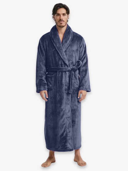 Premium Badjas, Luxe Kamerjas voor Heren, Navy Blue