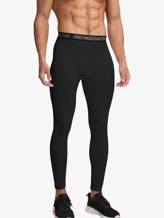 Premium Compressie Broek Lang, Corrigerende Sportbroek, Midnight Black