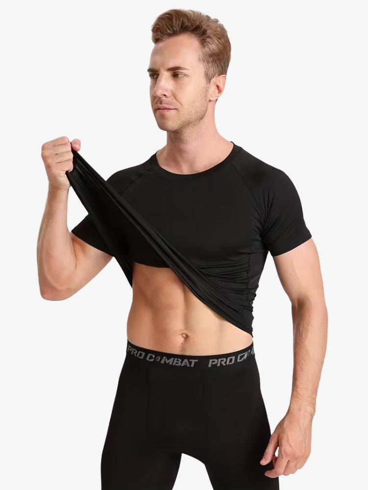 Premium Compressie Shirt Kort, Corrigerend Sportshirt, Detail 1