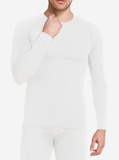 Premium Compressie Shirt Lang, Corrigerend Sportshirt, Frost White