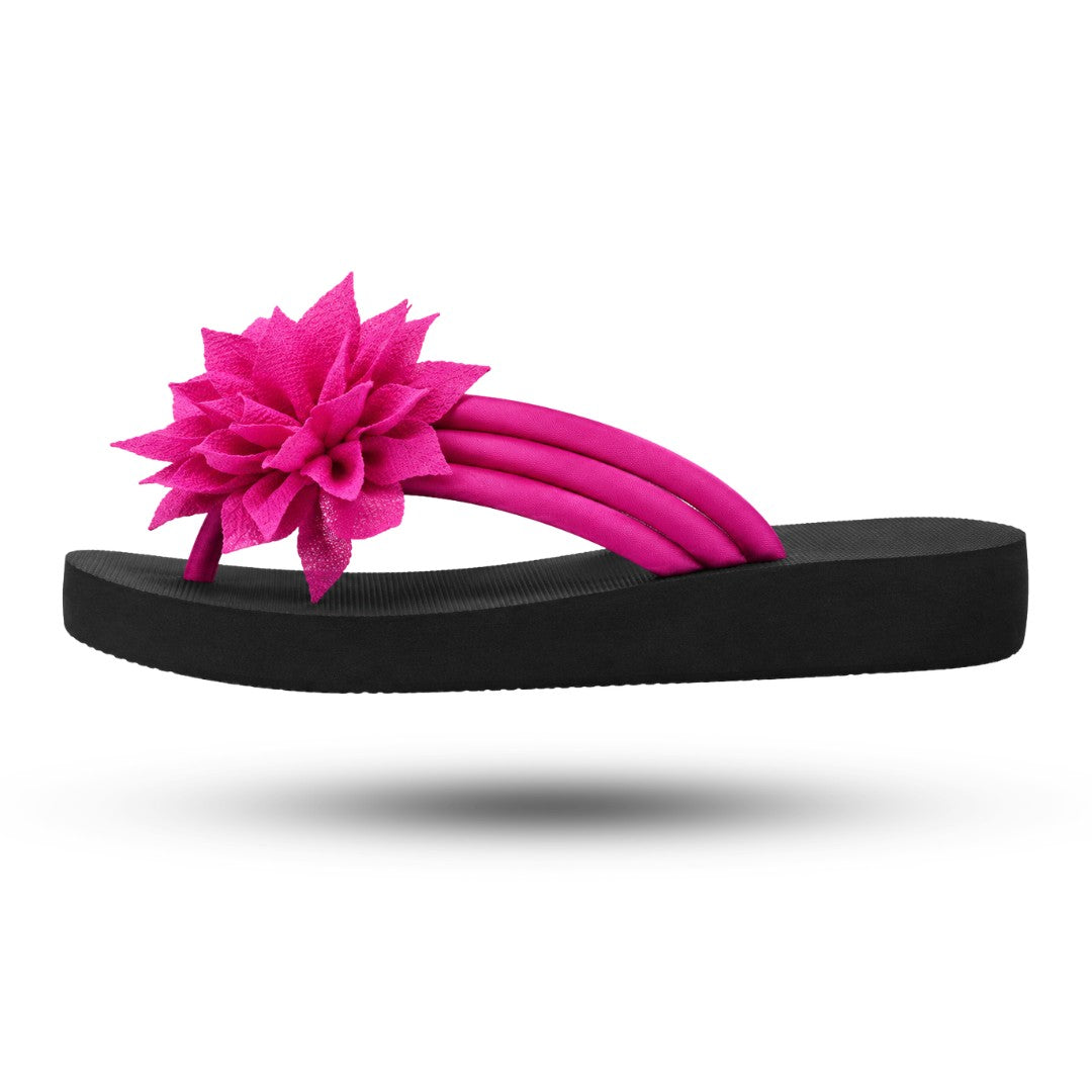 Premium Dames Teenslippers, Elegant Bloemdesign, Blossom Pink