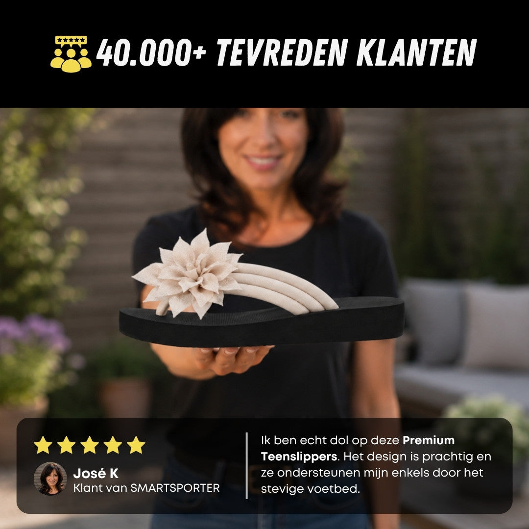 Premium Dames Teenslippers, Elegant Bloemdesign, Tevreden Klanten