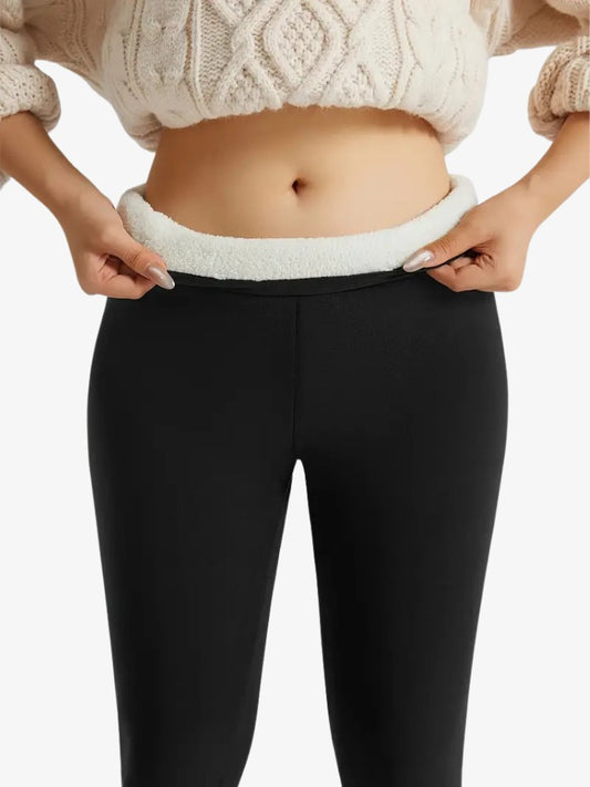 Premium Fleece Legging, Extra Warme Sportlegging, Midnight Black