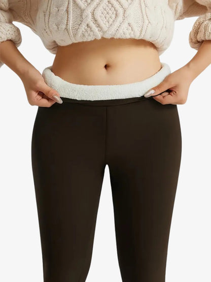 Premium Fleece Legging, Extra Warme Sportlegging, Mocha Brown