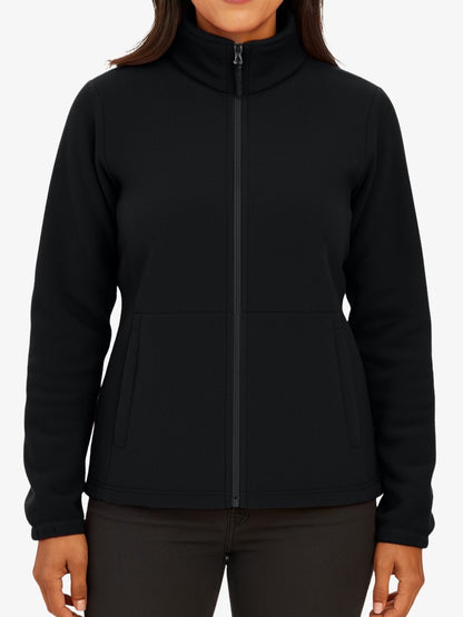 Premium Fleece Vest Dames, Warm Fleece Jack, Midnight Black