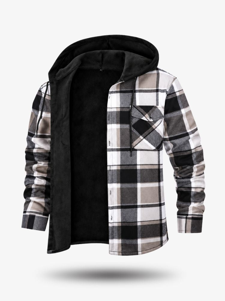 Premium Houthakkersblouse, Warm Herenvest voor de Winter, Arctic White