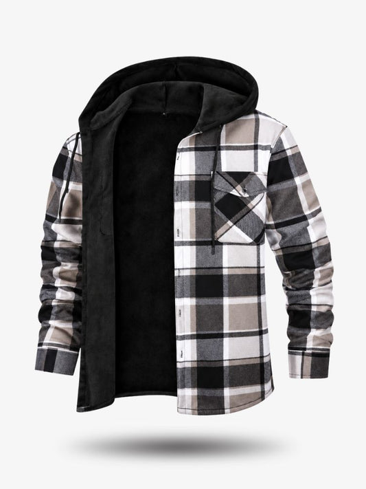 Premium Houthakkersblouse, Warm Herenvest voor de Winter, Arctic White
