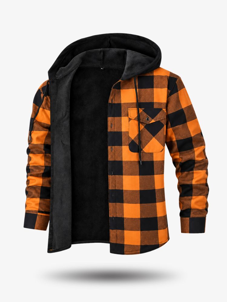 Premium Houthakkersblouse, Warm Herenvest voor de Winter, Blaze Orange