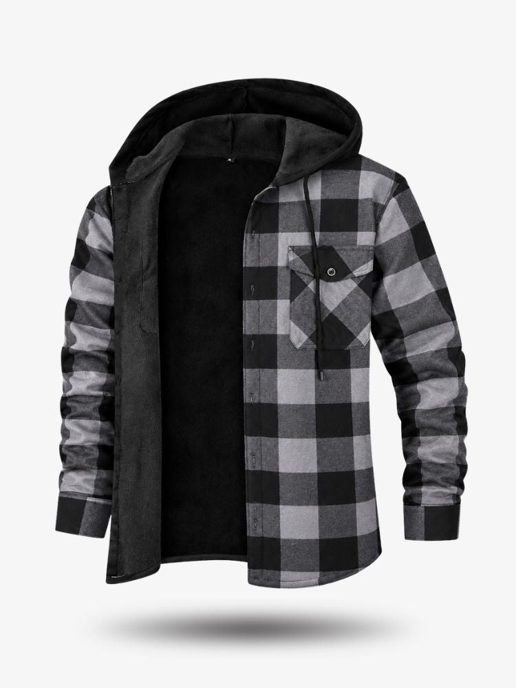 Premium Houthakkersblouse, Warm Herenvest voor de Winter, Iron Grey