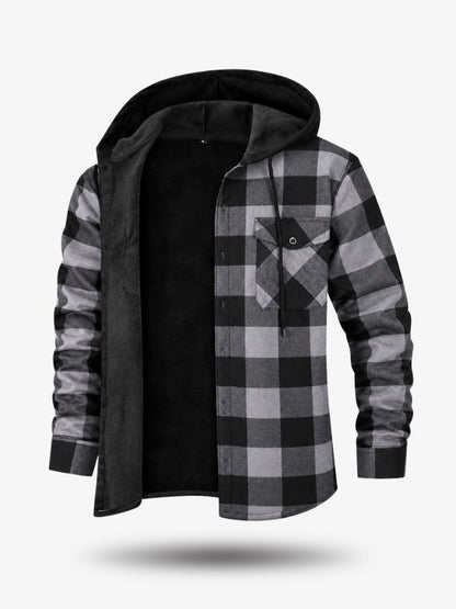 Premium Houthakkersblouse, Warm Herenvest voor de Winter, Iron Grey